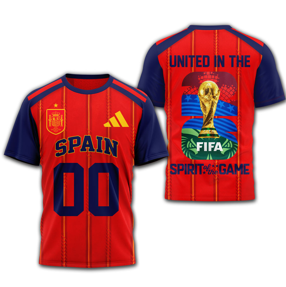 Spain , Premium Wc26 United 3D T-Shirt Hy - Image 4