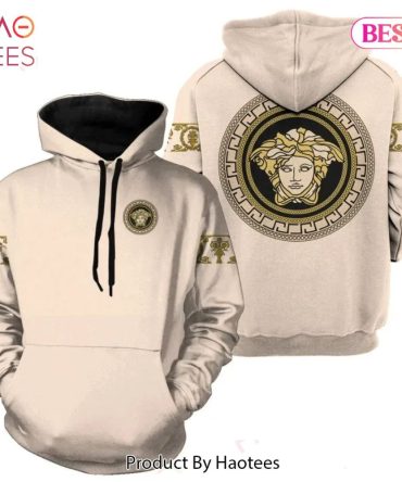 Gianni Versace Beige Unisex Hoodie For Men Women Luxury Brand Clothing Clothes Outfit