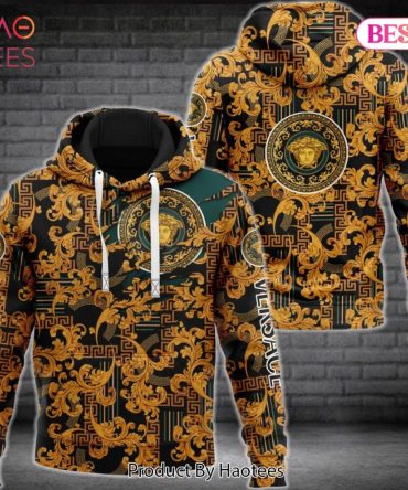Gianni Versace Gold Unisex Hoodie For Men Women Luxury Brand Clothing Clothes Outfit