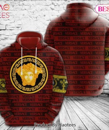 Gianni Versace Red Gold Unisex Hoodie For Men Women Luxury Brand Clothing Clothes Outfit