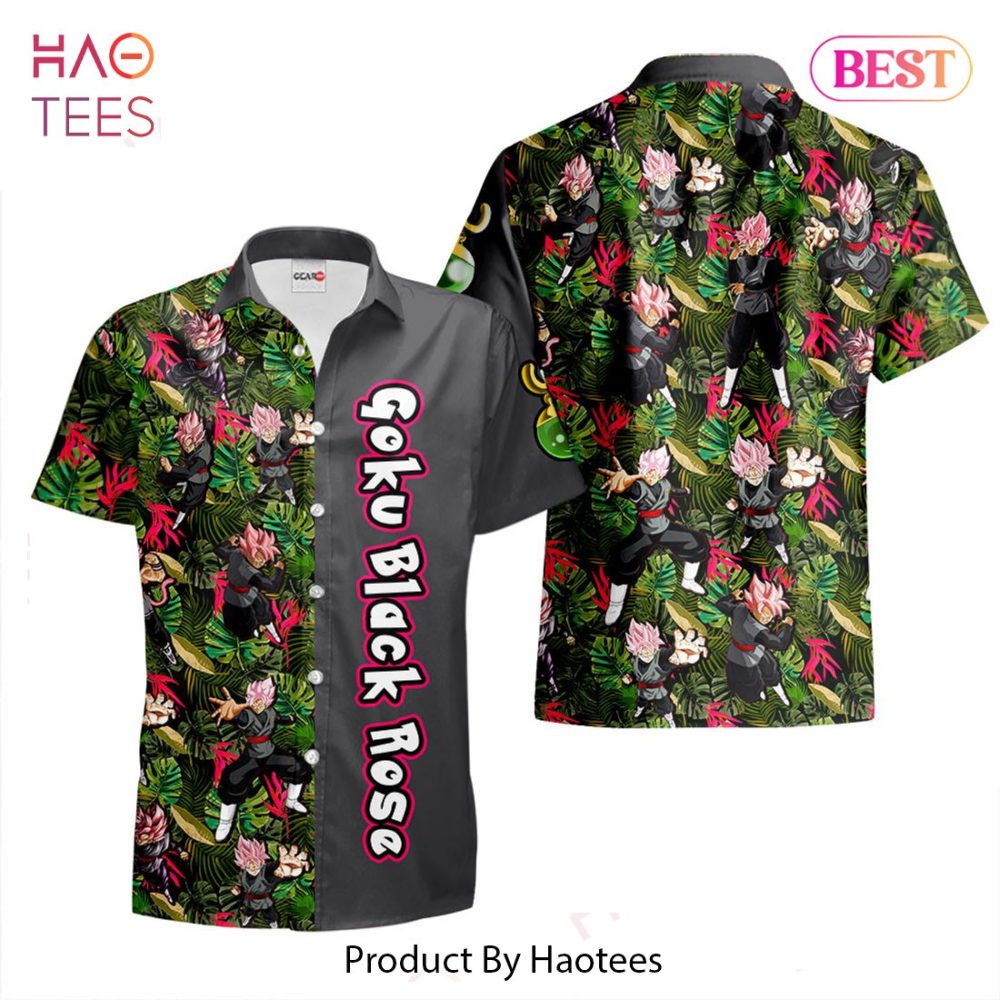 Goku Black Rose Hawaiian Shirts Custom Anime Merch Clothes For Men Women