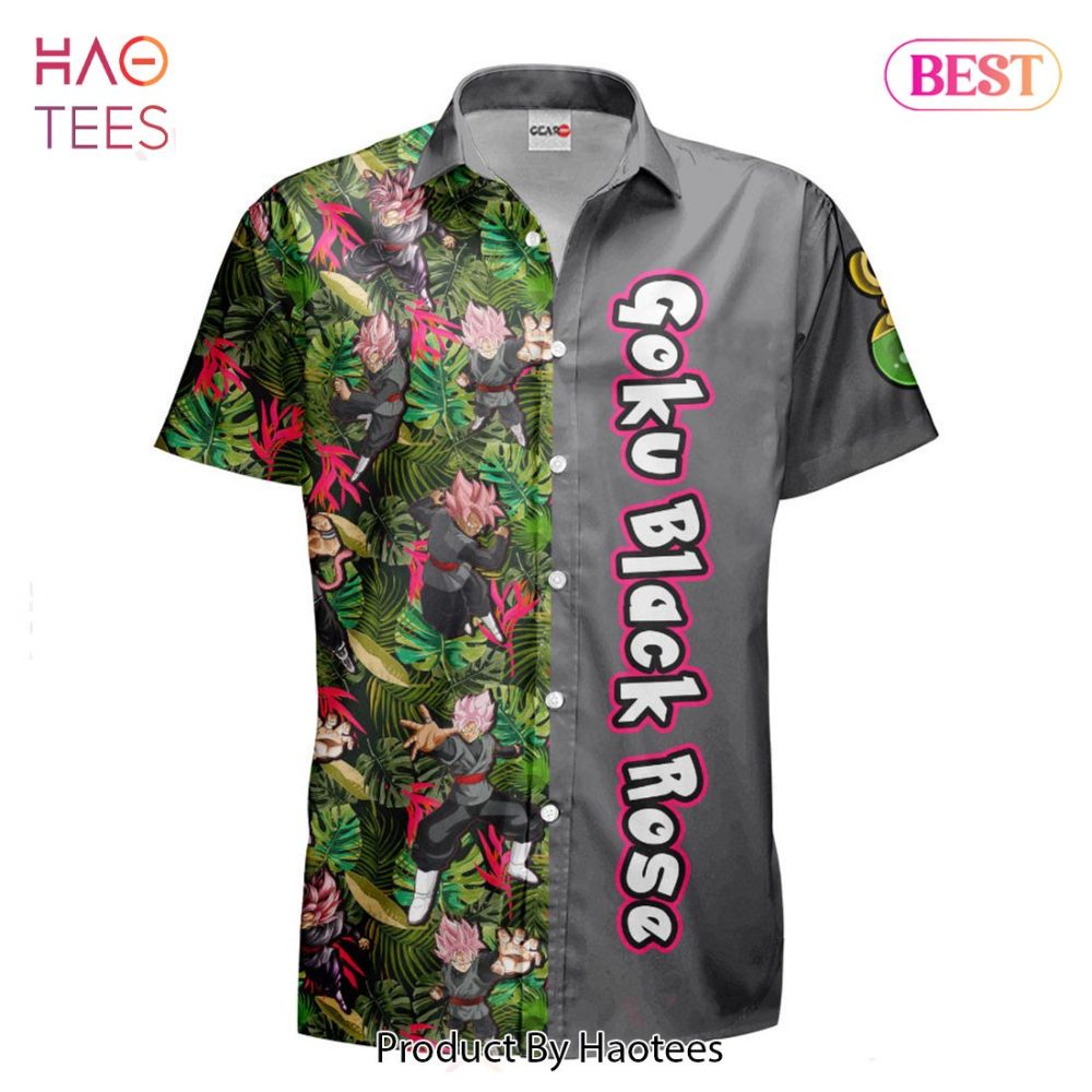 Goku Black Rose Hawaiian Shirts Custom Anime Merch Clothes For Men Women - Image 2