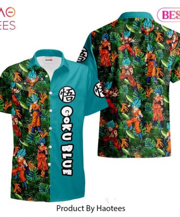 Goku Blue Hawaiian Shirts Custom Anime Merch Clothes For Men Women