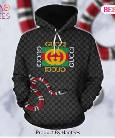Gucci Black Snake Unisex Hoodie Gucci Logo Hoodie For Men Women