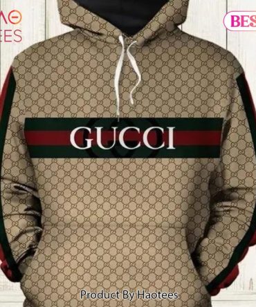 Gucci Brown Stripe Unisex Hoodie Gucci Logo Hoodie For Men Women