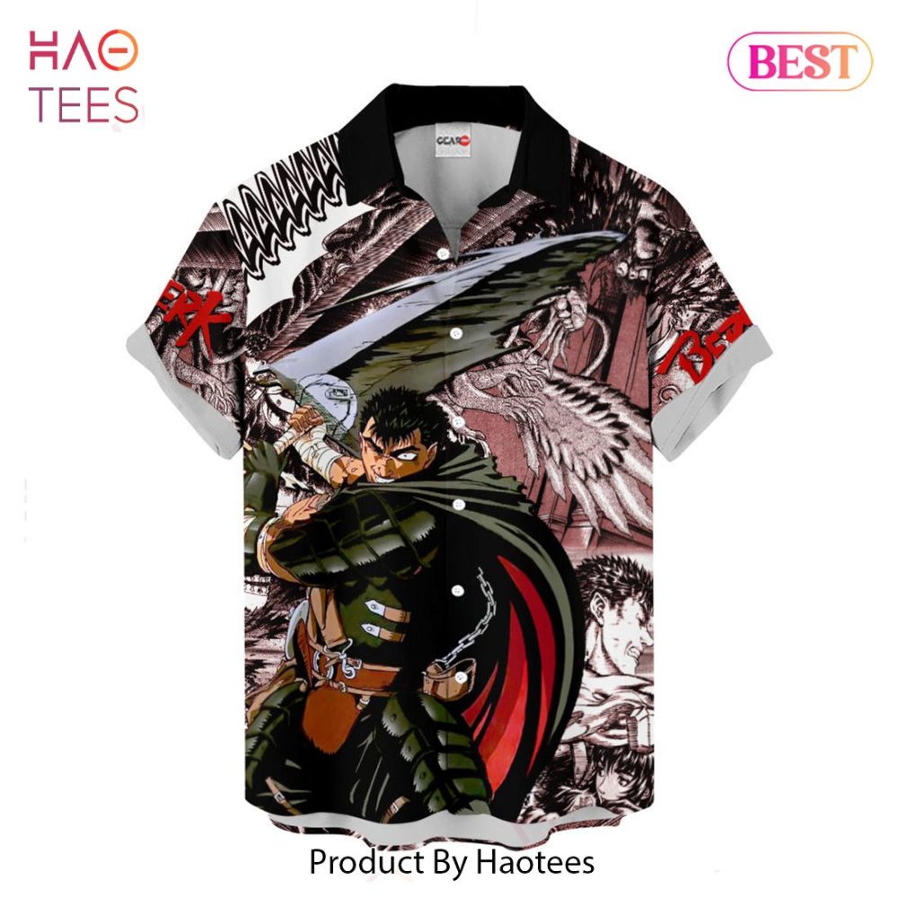 Guts Hawaiian Shirts Berserk Custom Anime Clothes For Men Women - Image 2