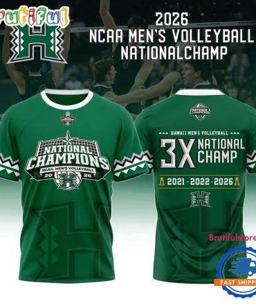 Hawaii Rainbow Warriors 2026 Ncaa Men'S Volleyball National Champions 2026 3D Shirt