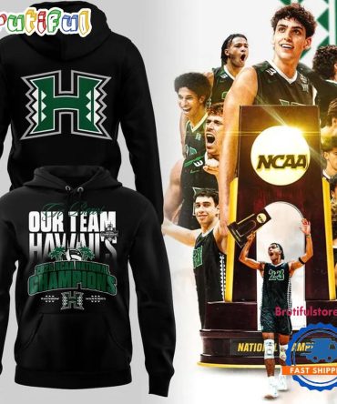 Hawaii Rainbow Warriors Men'S Volleyball National Champions 2026 Final Black Hoodie