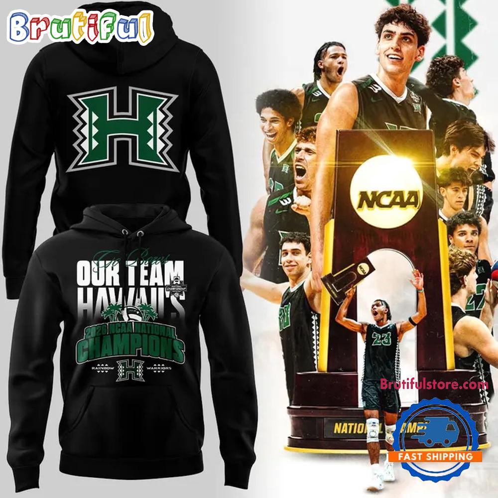 Hawaii Rainbow Warriors Men'S Volleyball National Champions 2026 Final Black Hoodie