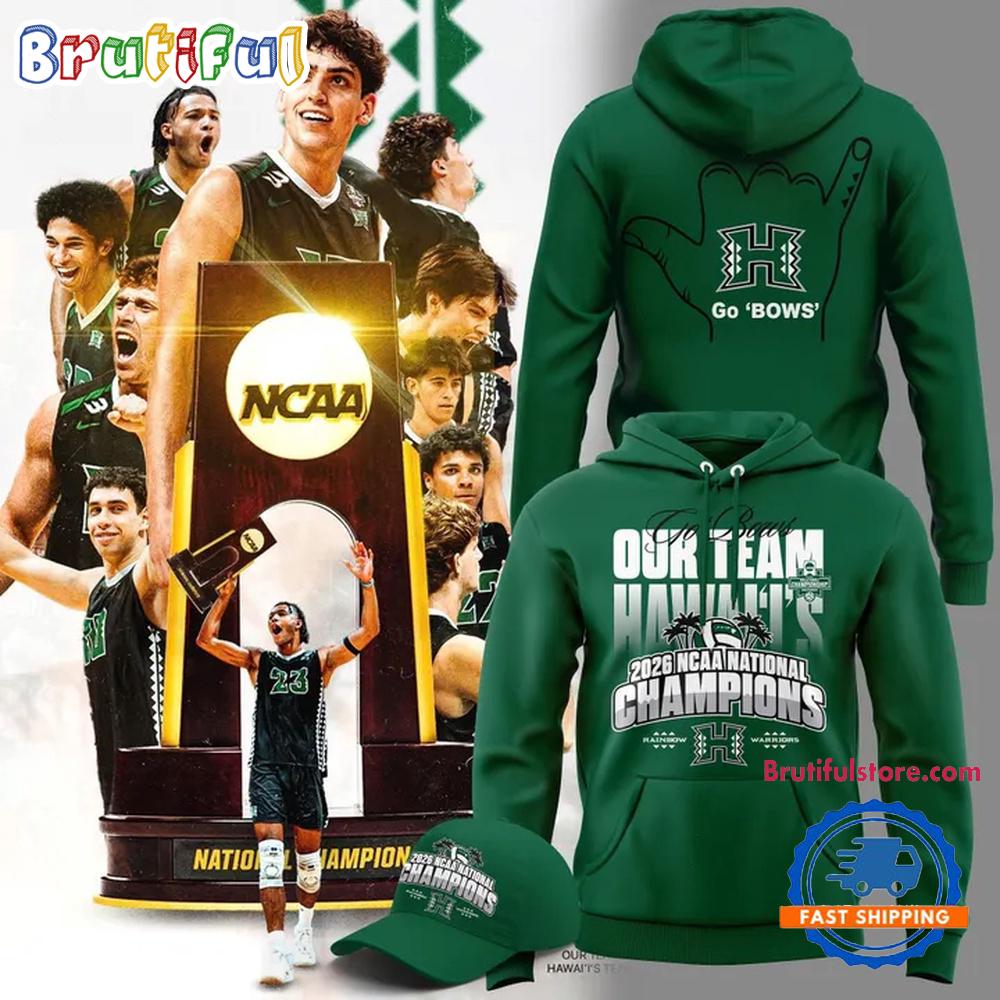 Hawaii Rainbow Warriors Men'S Volleyball National Champions 2026 Hoodie