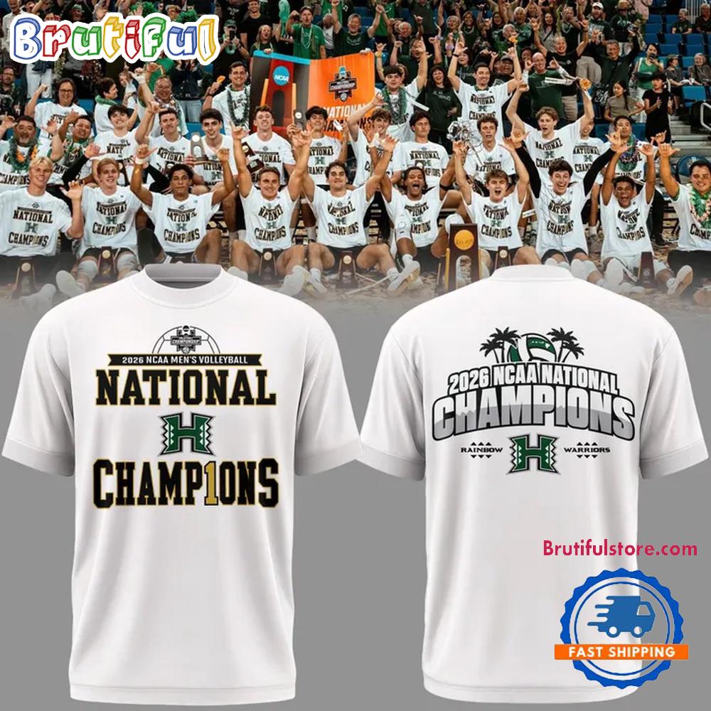 Hawaii Rainbow Warriors Men'S Volleyball National Champions 2026 Special New T Shirt