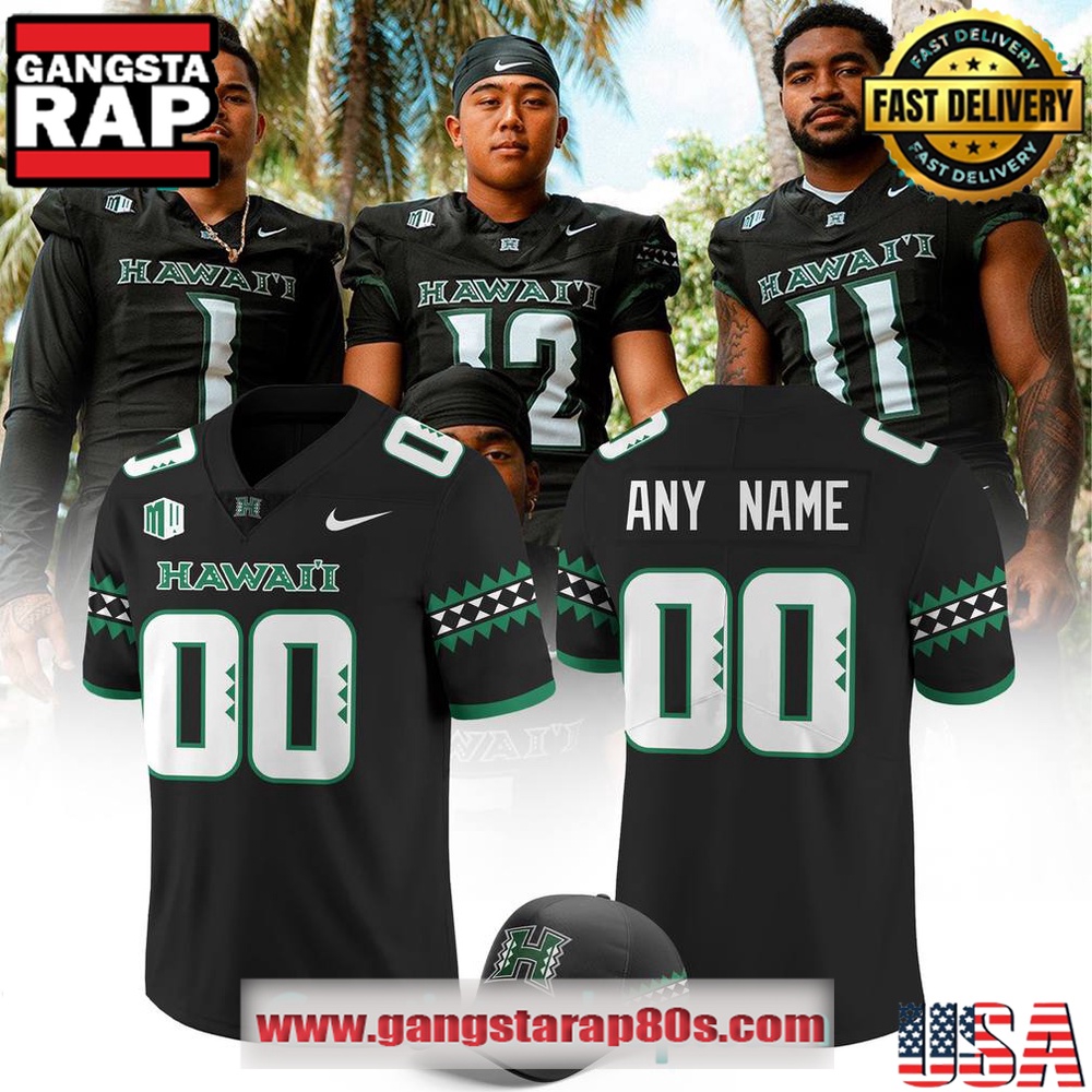 Hawaii Rainbow Warriors Special Edition New Custom Black Football Jersey