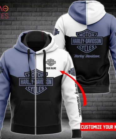 Harley Davidson Black Ble White Luxury Hoodie Limited Edition