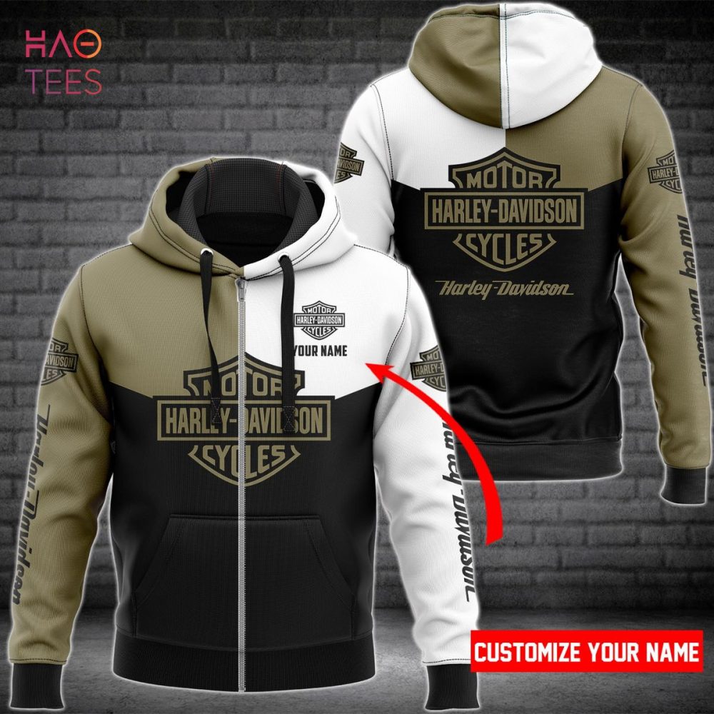 Harley Davidson Luxury Brand White Grey Black Luxury Hoodie Pod Design