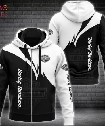 Harley Davidson Black Mix White Luxury Hoodie Limited Edition