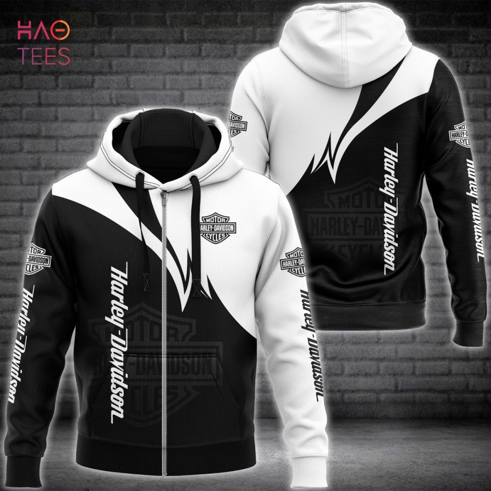 Harley Davidson Black Mix White Luxury Hoodie Limited Edition