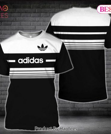 Adidas 3D T-Shirt Black And White Half Stripe