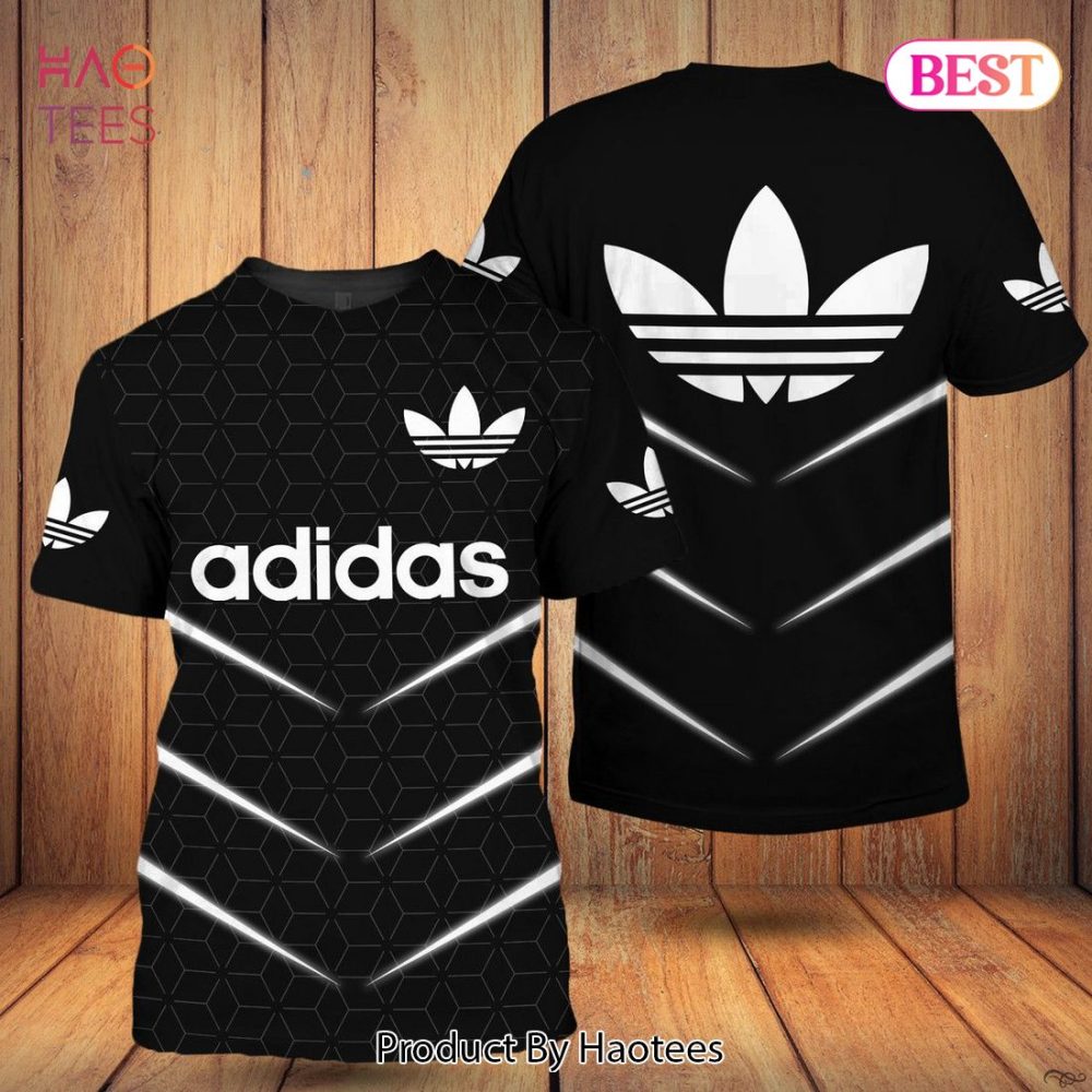 Adidas 3D T-Shirt Black Square Stripe Pattern
