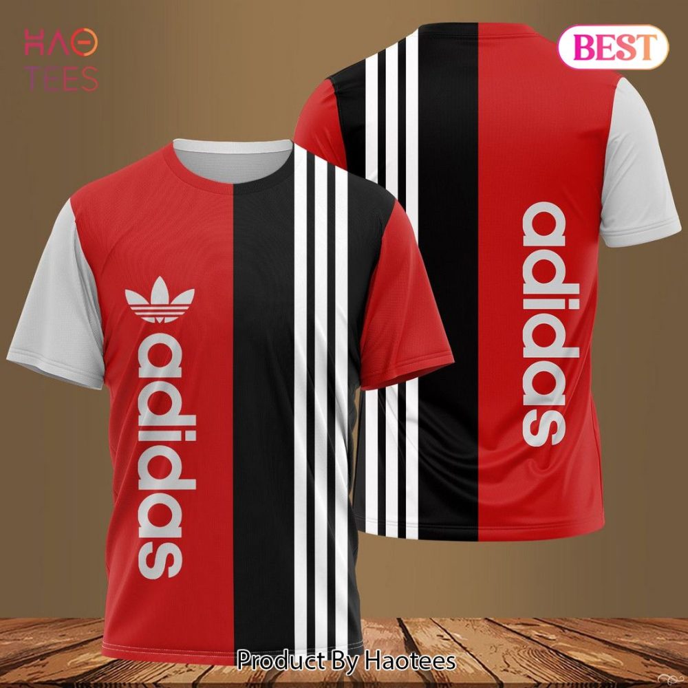 Adidas 3D T-Shirt Red Color Stripe Pattern