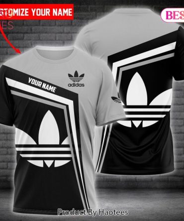 Adidas Brand Black Grey 3D T-Shirt Limited Edition