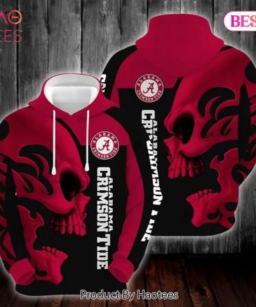 Alabama Crimson Tide Skull 3D Hoodie Gifts For Alabama Crimson Tide Fans