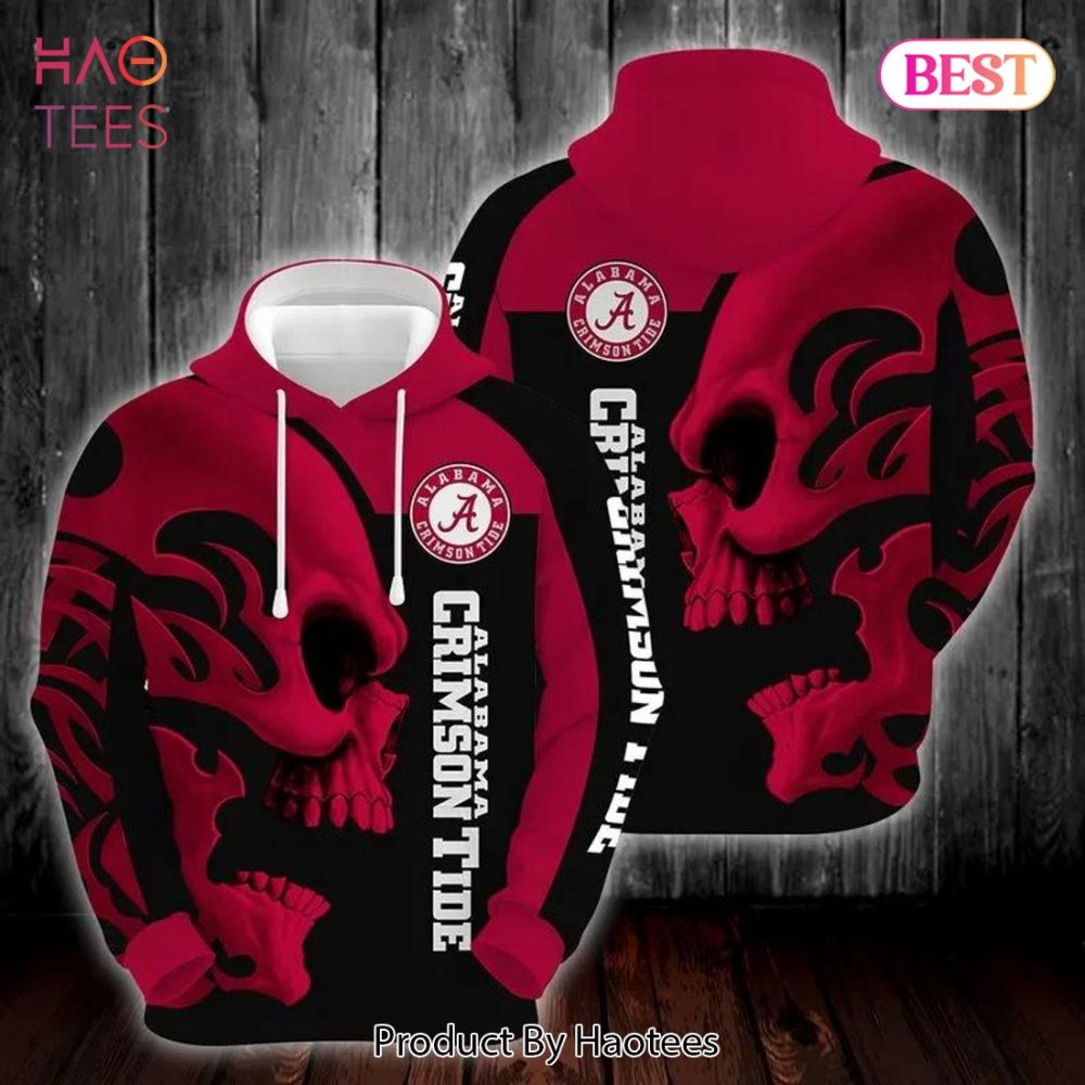 Alabama Crimson Tide Skull 3D Hoodie Gifts For Alabama Crimson Tide Fans