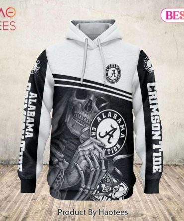 Alabama Crimson Tide Skull Death 3D Hoodie Alabama Crimson Tide Ncaa Gifts