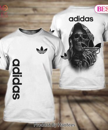 Grim Reaper White Background Adidas 3D T-Shirt