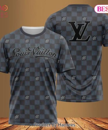 Louis Vuitton Dark Color 3D T-Shirt Square Stripes Limited Edition