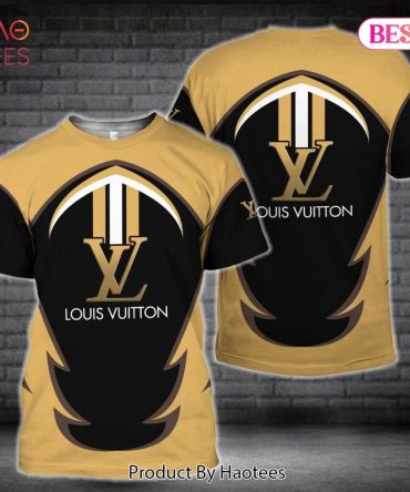 Louis Vuitton Brand Unique Pattern Black Gold 3D T-Shirt Limited Edition