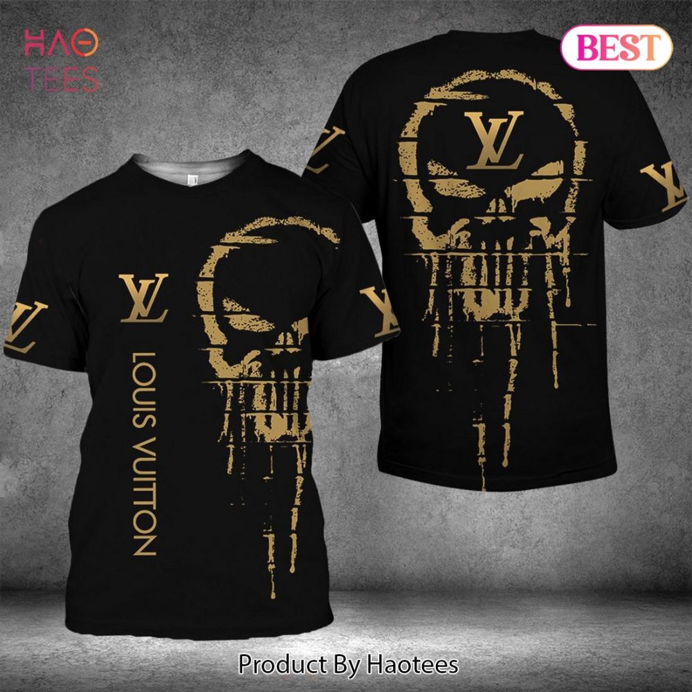 Louis Vuitton Mysterious Black Gold Brand 3D T-Shirt Limited Edition