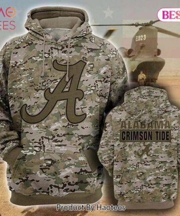 Alabama Crimson Tide Camo Pattern 3D Hoodie Alabama Crimson Tide Christmas Gifts