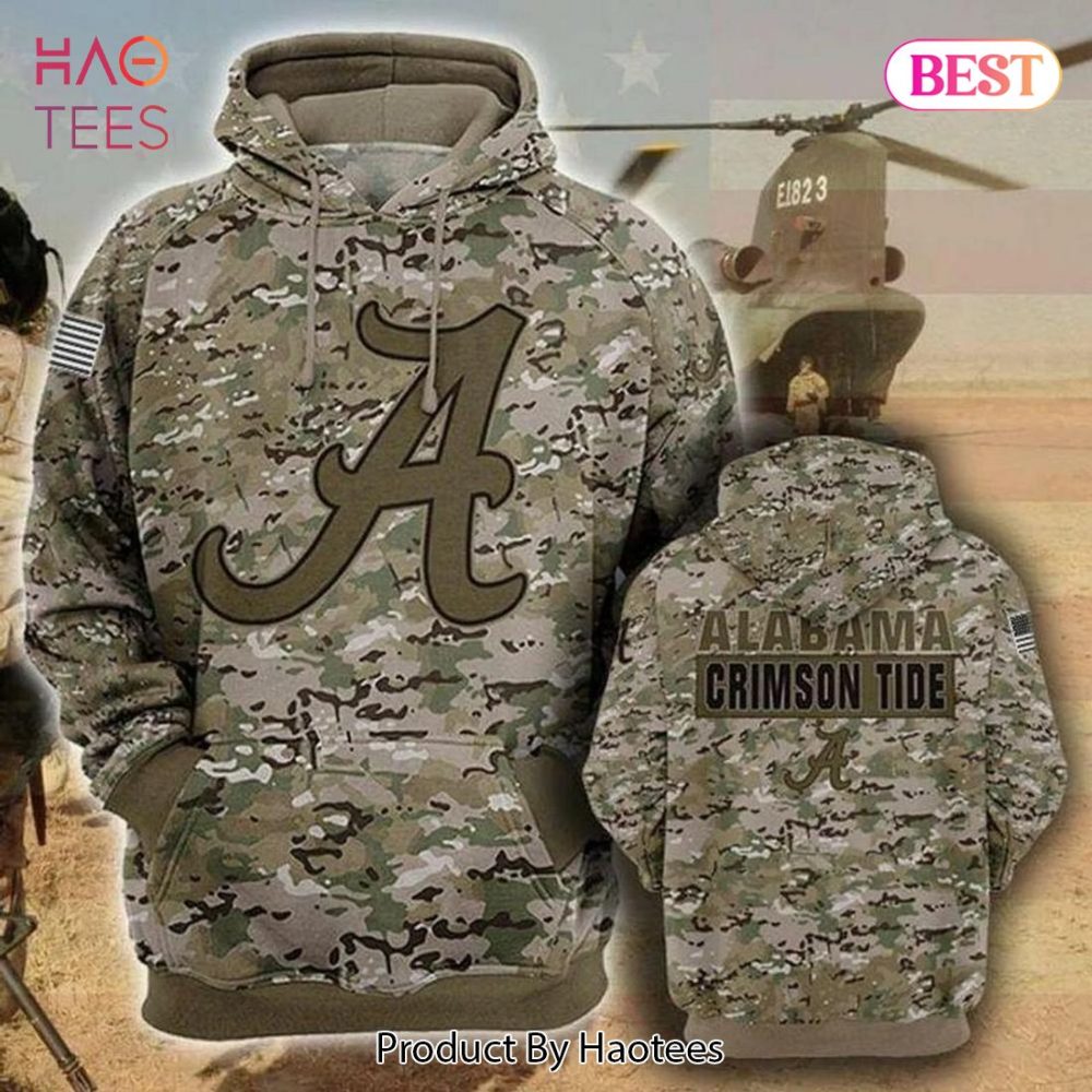 Alabama Crimson Tide Camo Pattern 3D Hoodie Alabama Crimson Tide Christmas Gifts