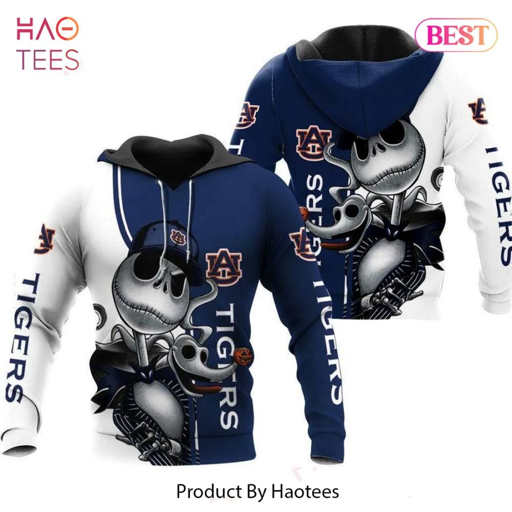 Auburn Tigers Jack Skellington And Zero 3D Hoodie Ncaa Football Gifts