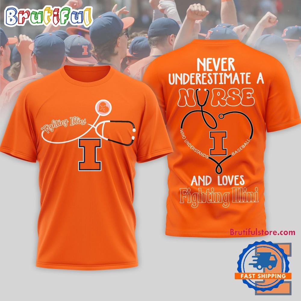 Illinois Fighting Illini Ncaa Game Day Nurse Limited 3D T Shirt