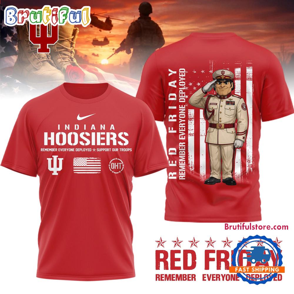 Indiana Hoosiers Ncaa Red Friday Remember Everyone Deployed Limited 3D Shirt