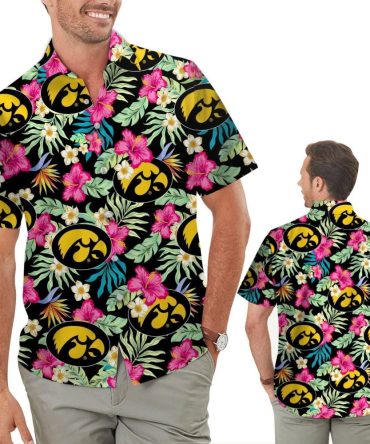 Iowa Hawkeyes Hibiscus Sport Lovers Summer Hawaiian Shirt