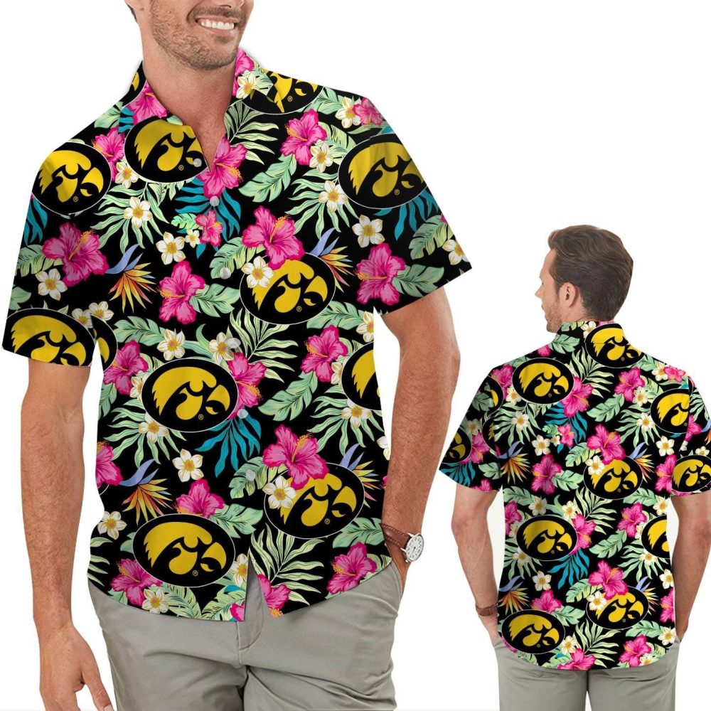 Iowa Hawkeyes Hibiscus Sport Lovers Summer Hawaiian Shirt