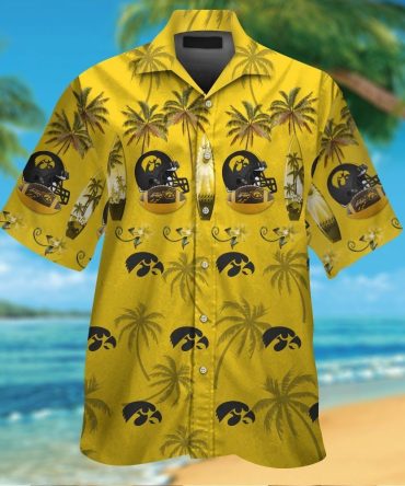 Iowa Hawkeyes Short Sleeve Button Up Tropical Hawaiian Shirt Ver010