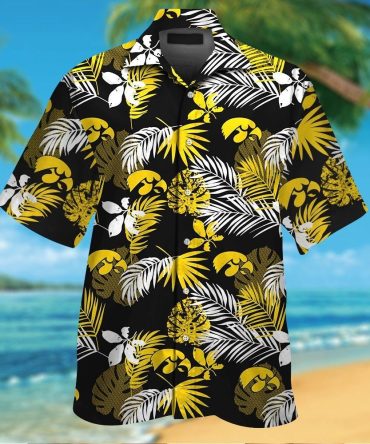 Iowa Hawkeyes Short Sleeve Button Up Tropical Hawaiian Shirt Ver014