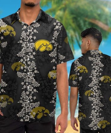 Iowa Hawkeyes Short Sleeve Button Up Tropical Hawaiian Shirt Ver017