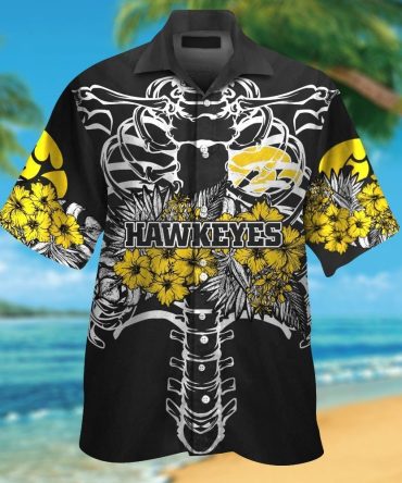 Iowa Hawkeyes Short Sleeve Button Up Tropical Hawaiian Shirt Ver025