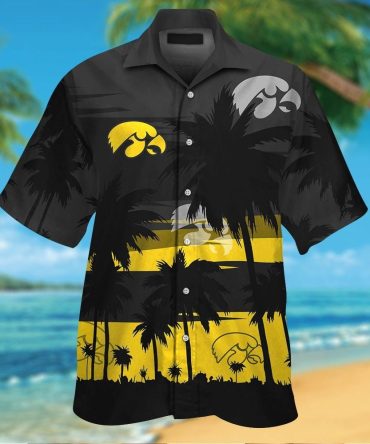 Iowa Hawkeyes Short Sleeve Button Up Tropical Hawaiian Shirt Ver029