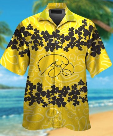 Iowa Hawkeyes Short Sleeve Button Up Tropical Hawaiian Shirt Ver031