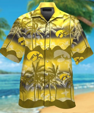 Iowa Hawkeyes Short Sleeve Button Up Tropical Hawaiian Shirt Ver04