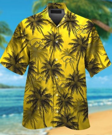 Iowa Hawkeyes Short Sleeve Button Up Tropical Hawaiian Shirt Ver05