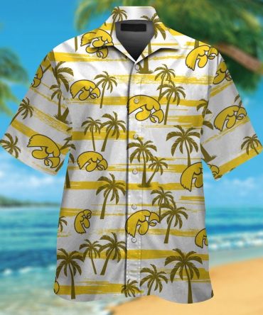 Iowa Hawkeyes Short Sleeve Button Up Tropical Hawaiian Shirt Ver08