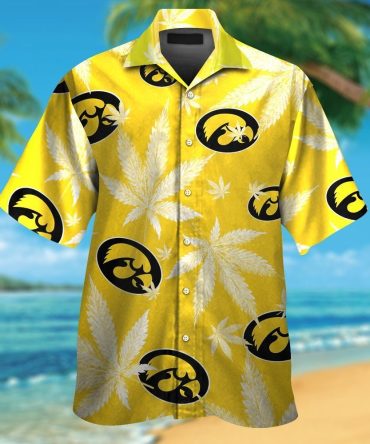Iowa Hawkeyes Short Sleeve Button Up Tropical Hawaiian Shirt Ver09