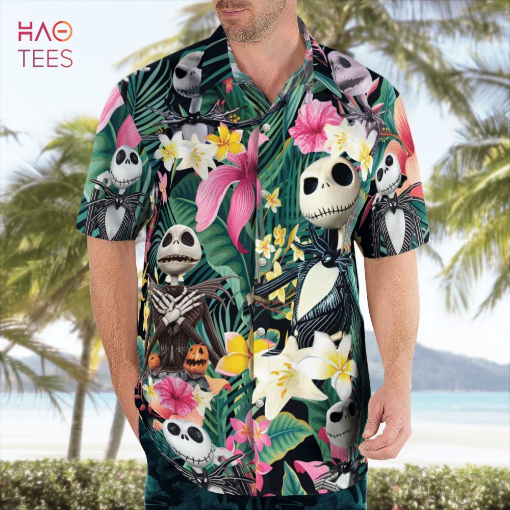 Jack Skellington Tropical Hawaiian Shirt - Image 2