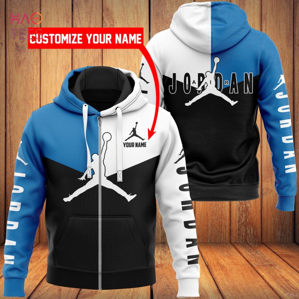 Jordan White Blue Black Luxury Hoodie Limited Edition